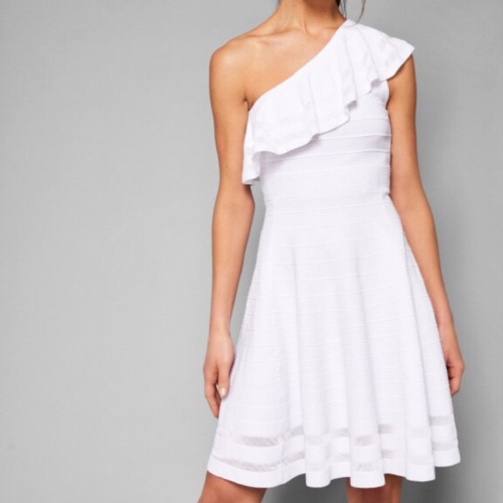 NWT Ted Baker Streena One Shoulder Ruffle Dress
